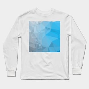 Capri Blue Abstract Low Polygon Background Long Sleeve T-Shirt